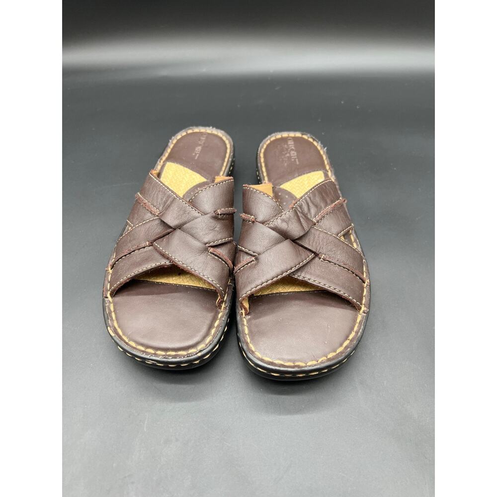 Cherokee Women's‎ Brown Leather Slip-On Slide Size 8